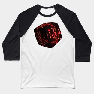 Love box - cube with bokeh hearts. Baseball T-Shirt